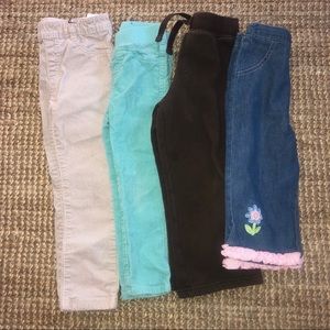 3T Girls skinny Pants denim capris Brown sweats